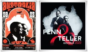 Promotional posters: Penn & Teller Australian Tour, 2022