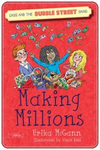 Book cover: “Making Millions” by Erika McGann (O’Brien, 2017); audiobook read by Aoife McMahon (Bolinda, 2020)