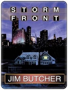 Book cover: “Storm Front” by Jim Butcher (Roc, 2000); audiobook read by James Marsters (Buzzy Multimedia, 2009)
