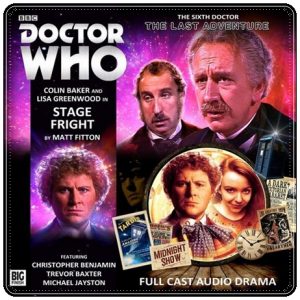 Audio drama cover: “Doctor Who: The Last Adventure, Part 3: Stage Fright” by Matt Fitton (Big Finish, 2015)