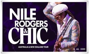 Concert poster: “Nile Rodgers & CHIC, Live @ Fortitude Music Hall” (Australia & New Zealand Tour, 20th October 2023)