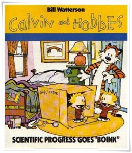 Book cover: “Scientific Progress Goes ‘Boink’” by Bill Watterson (Andrews McMeel, 1991) [reprinted Sphere, 2007]