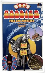 Book cover: “The Goodies: Pods and Monsters” by Kenton Hall (Chinbeard Books, 2023)