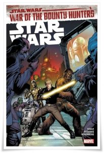 Graphic novel cover: “Star Wars Vol. 3: War of the Bounty Hunters” by Charles Soule; ill. Ramon Rosanas (Marvel, 2021) [ISBN: 9781302920807]