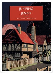 Book cover: “Jumping Jenny” by Anthony Berkeley (Hodder & Stoughton, 1933); audiobook read by Seán Barrett (Soundings, 2022)
