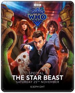 TV poster: “Doctor Who: The Star Beast” by Russell T. Davies; dir. Rachel Talalay (BBC, 2023)