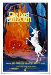 Film poster: “The Last Unicorn” dir. Arthur Rankin Jr. & Jules Bass (1982)