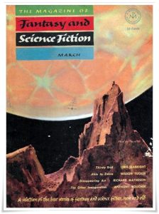 Magazine cover: The Magazine of Fantasy and Science Fiction, March 1953; review of: “The Monsters” by Robert Sheckley, reprinted in “Perilous Planets” ed. Brian Aldiss (Futura, 1980), 104-114.