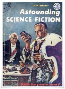 Magazine cover: Astounding Science Fiction (April 1956); review of “Legwork” by Eric Frank Russell (British Edition, Vol. XII, No. 9, September 1956), 49-86.