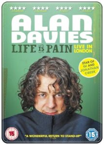 DVD cover: “Alan Davies: Life is Pain” (Live in London, 2013)