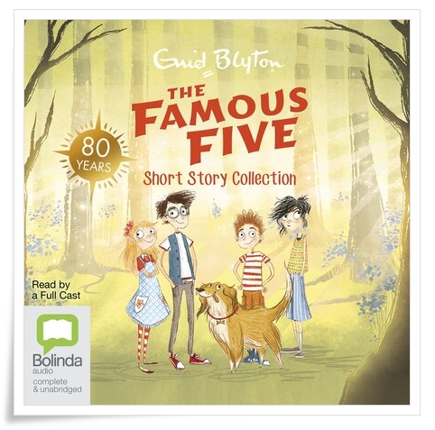 Book cover: “Five Have a Puzzling Time and Other Stories” by Enid Blyton (Red Fox, 1995); republished as “The Famous Five Short Story Collection” (Bolinda, 2021)