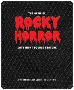 Book cover: “The Official Rocky Horror Late Night Double Feature, 50th Anniversary Collector’s Edition”