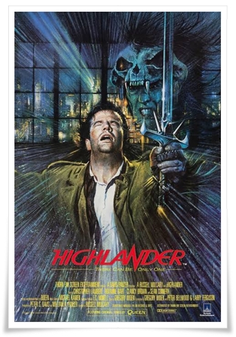 Film poster: “Highlander” dir. Russell Mulcahy (1986)